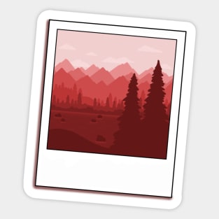 One Colour Red landscape Sticker